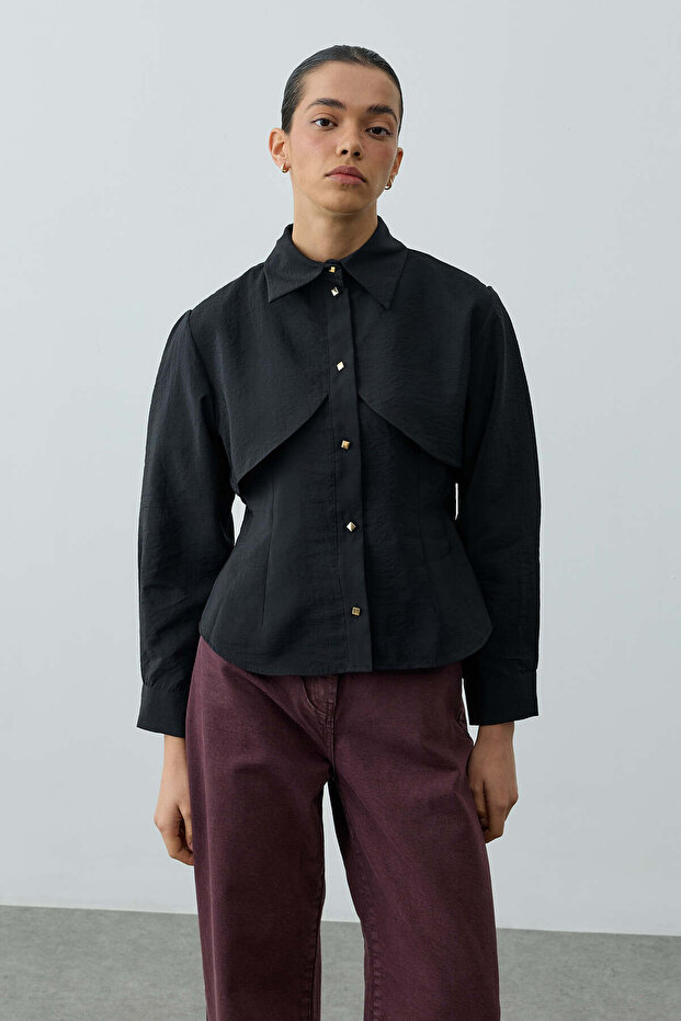 Black Windbreaker Shirt