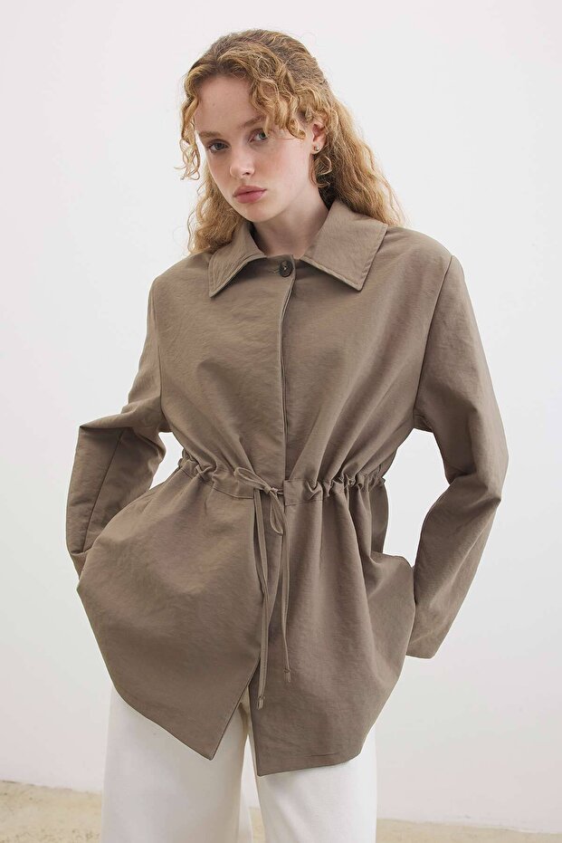 Drawstring Detailed Mink Jacket - 2