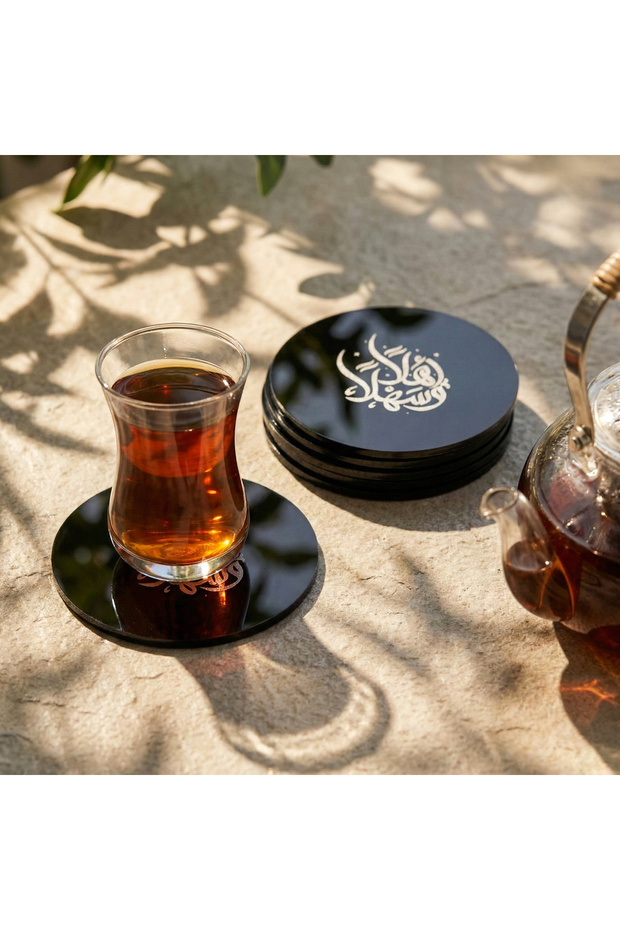 Set of 6 Ehlen and Sehlen Acrylic Coasters - Modern Table Decoration