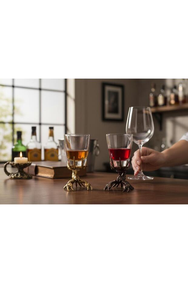 Luxury Cast Iron Scorpio Design Set of 2 Zodiac Shot Glasses Collection Liquor Glass 50 ml