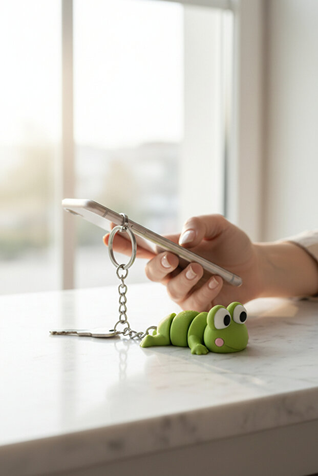 Cute Frog Figured Movable Keychain