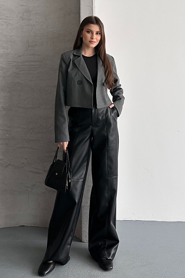 Jachetă Blazer Crop pentru damă - 4