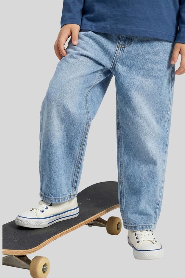Boy's Loose Fit Baggy Jean Pants Comfortable Cut Denim Series