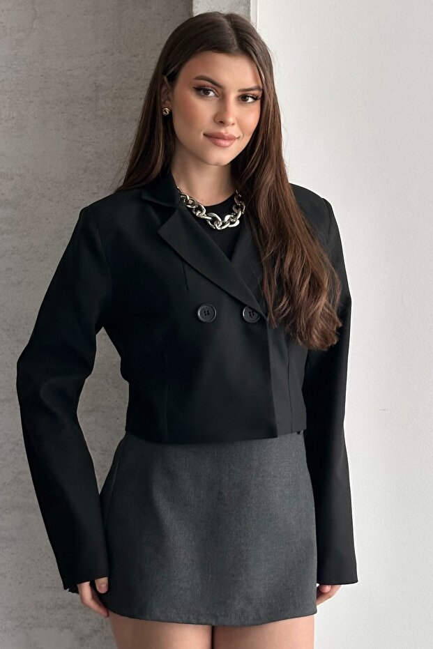 Jachetă Blazer Crop pentru damă - 1