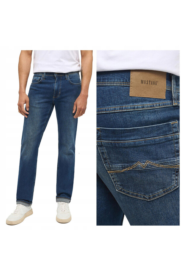 Men's Jeans, Mustang, Washington, Regular Lenght, Cotton, Zipper, 5 Pockets, Blue, 34/30 - 1