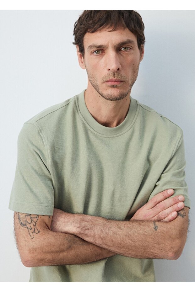 Regular kesim %100 pamuklu tişört - 6