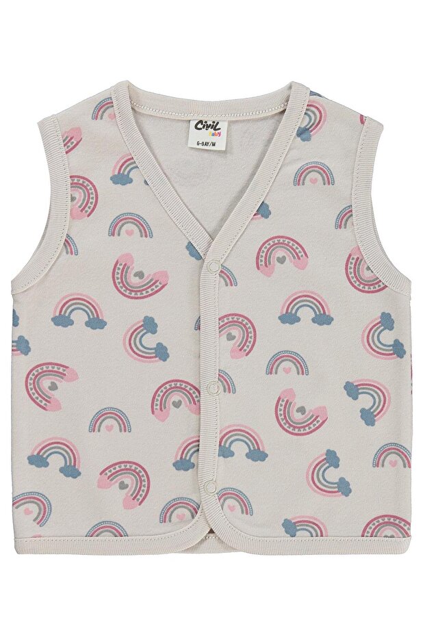 Rainbow Print Vest 6-18 Months - Beige 18-24 Months