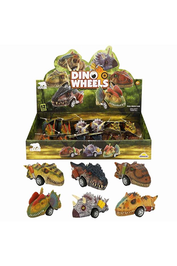 Crazoo Dinosaur Pull and Drop Car - 1