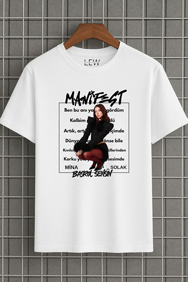 Manifest Mina Başrol Sensin Şarkı Sözlü Special Design Cotton Premium Print T-Shirt