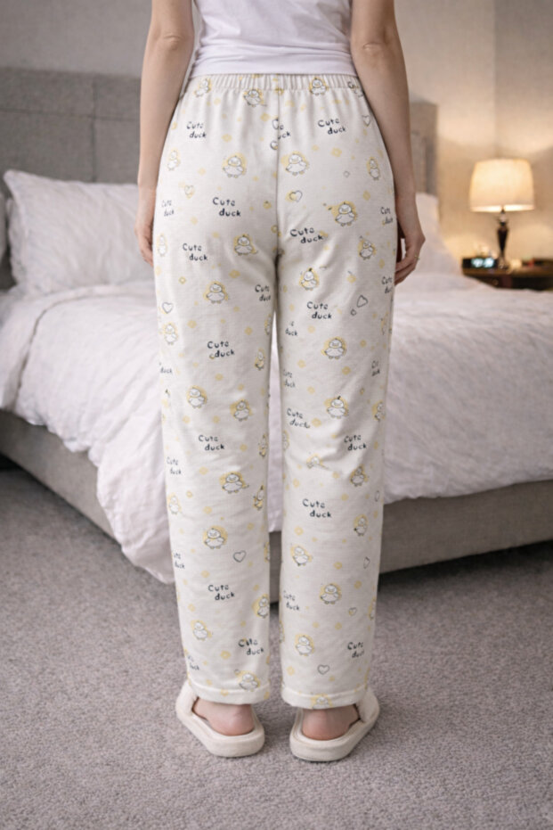 %100 Pamuk Örme Kadın Pijama Altı - 3