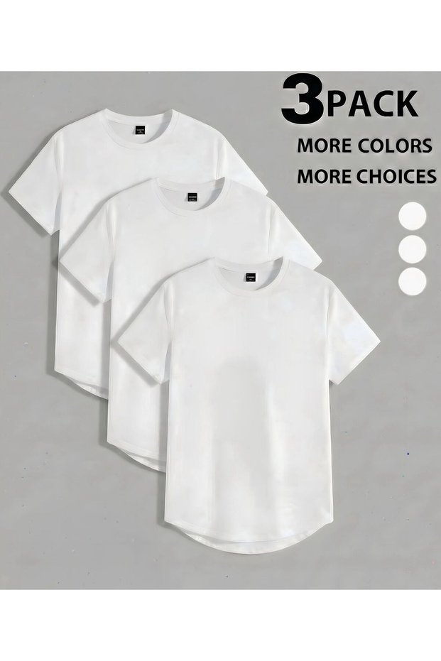 New Season Unisex 3-Piece Basic Slim Fit Oval Skirt T-Shirt Set - Set of 3