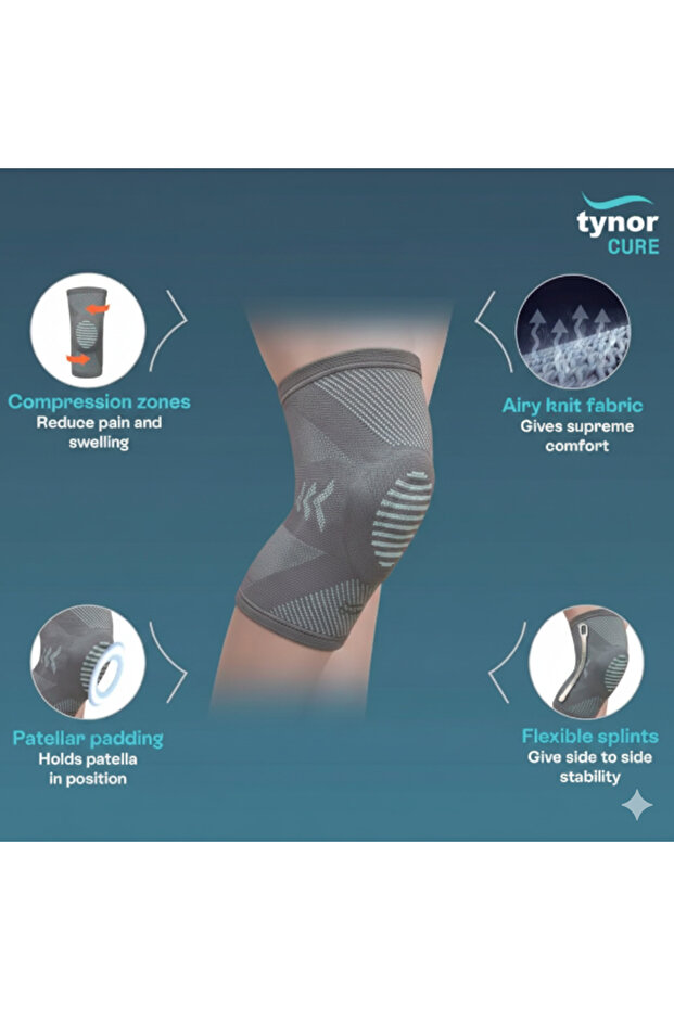 Knee Cap with Patellar Ring D 07 / Large Size ( تاينور دعامة الركبة مع حلقة الرضفة مقاسD 07 L) - 3