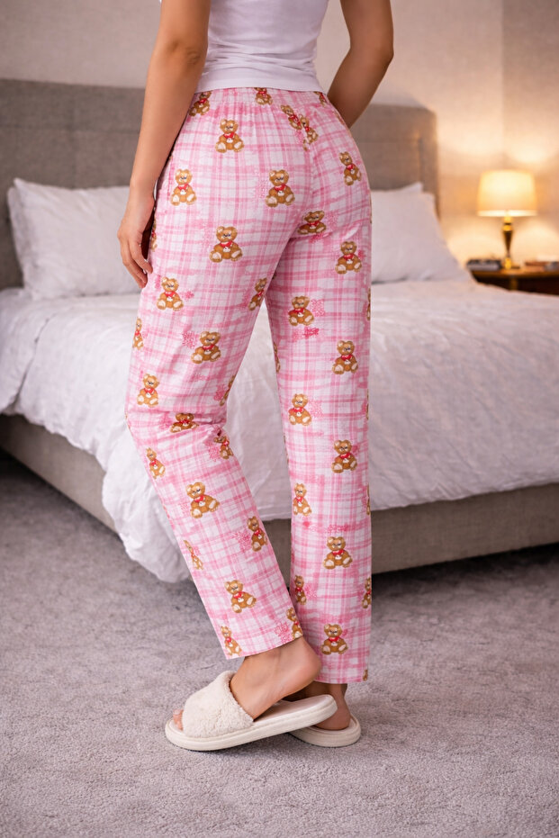 %100 Pamuk Örme Kadın Pijama Altı - 2