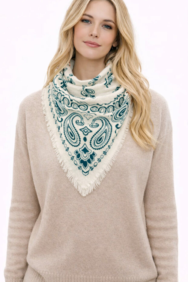Wide Tassel Ethnic Shawl Patterned Scarf Foulard