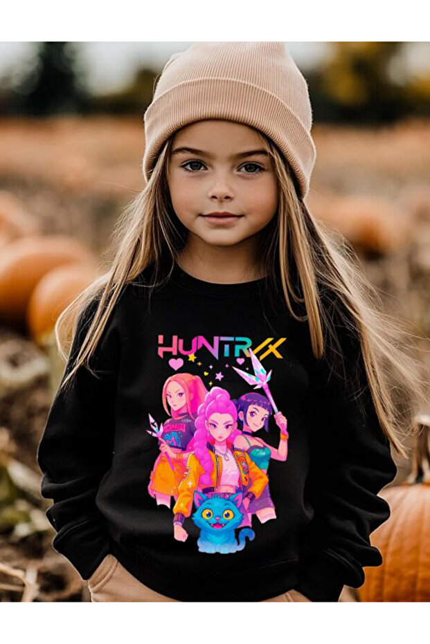 KPOP Huntrix مطبوع سويت تشيلد (مع هدية مفاجئة)