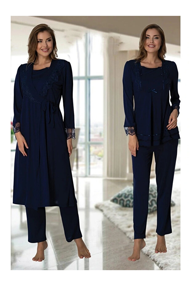 Effortt 2018 Maternity Pajama Set with Dressing Gown