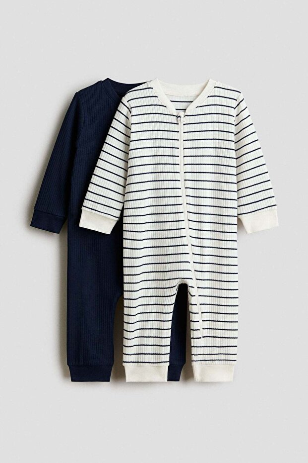 2-pack cotton sleepsuits