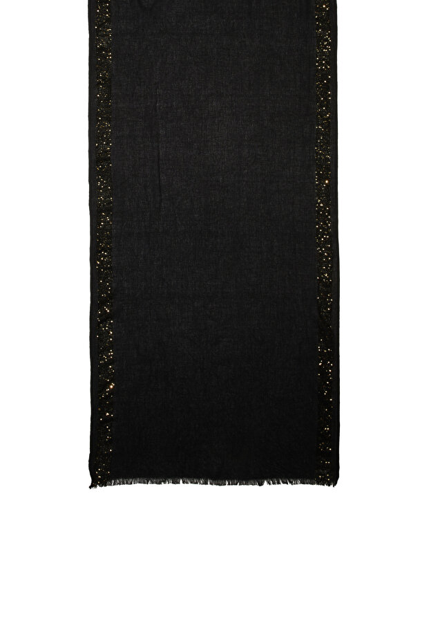 Siyah Kadın Lureksli Şal - 4