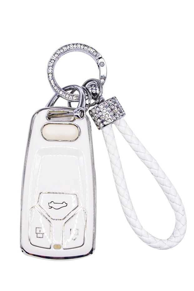 Leather-Look Stone Car Keychain – Stylish Keychain Compatible with Vehicle Logos