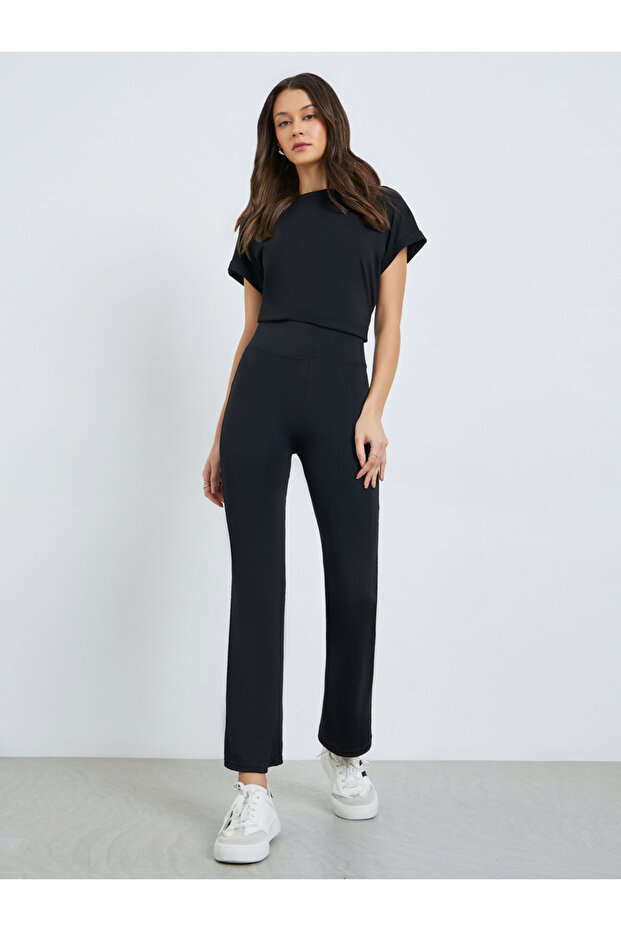 بنطال ضيق أسود واسع الأرجل - 1