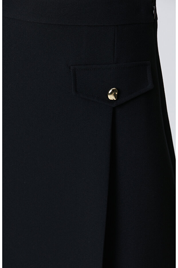 Siyah Pilili Mini Etek - 5