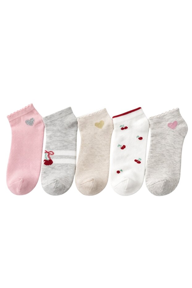 5-Pack Children's Cotton Booties Socks