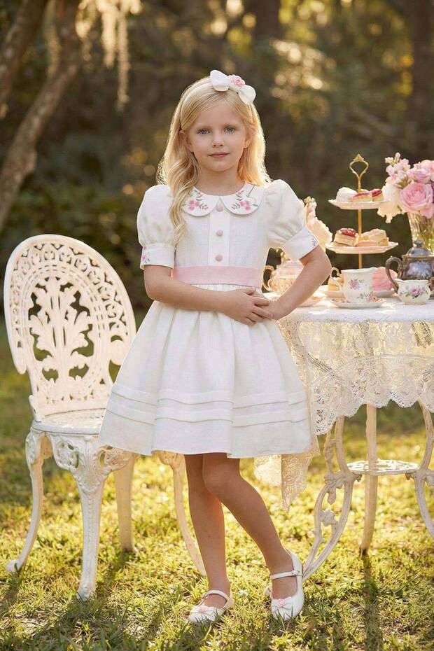 36394Pr Ecru Girls' Dress