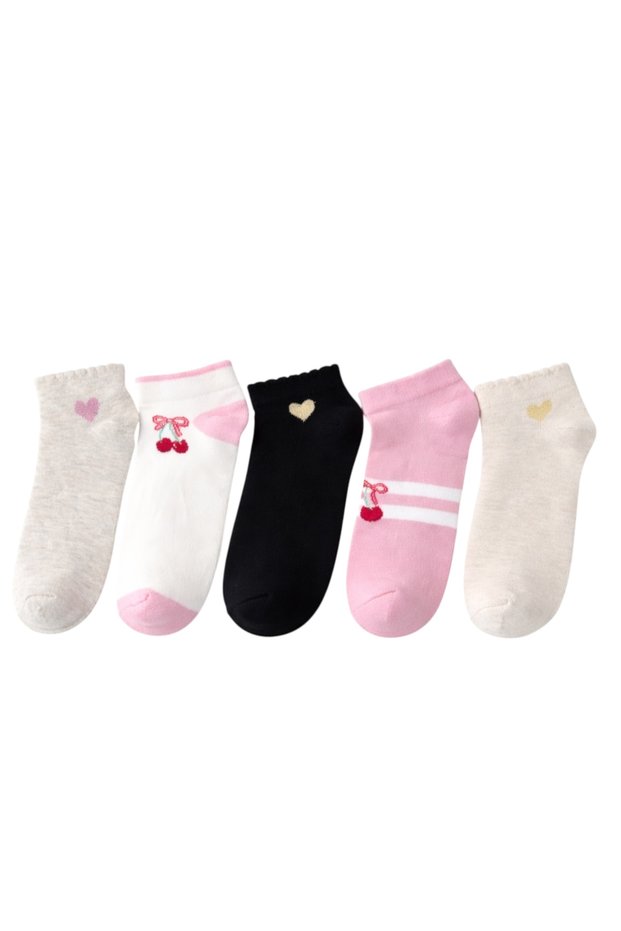 5-Pack Children's Cotton Booties Socks