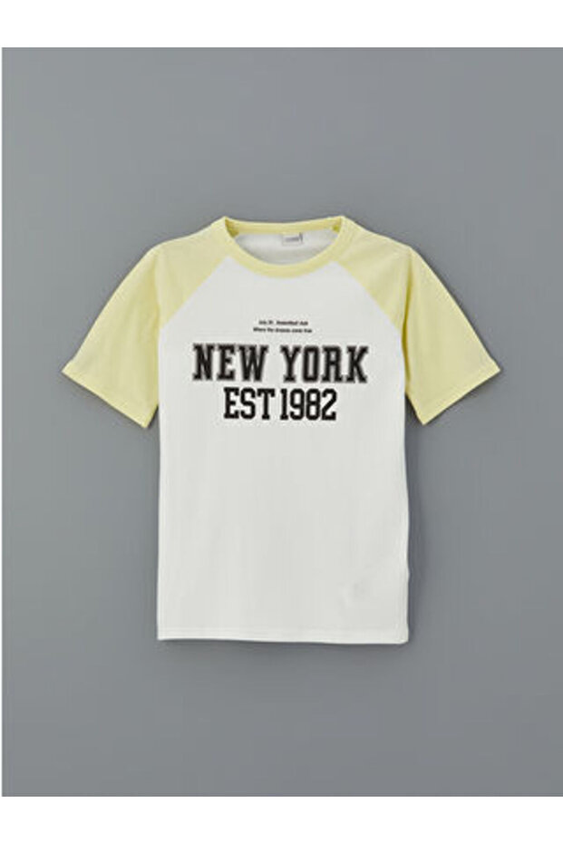 Modanova Sezon Green Bicycle Collar Printed Boy's T-Shirt