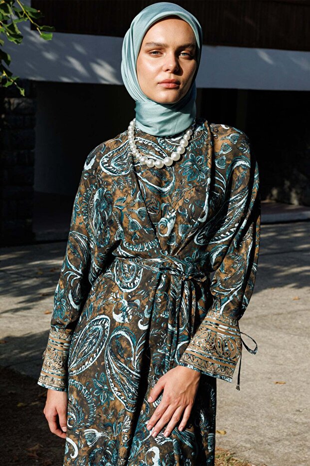 Etnik Desenli Elbise - 2