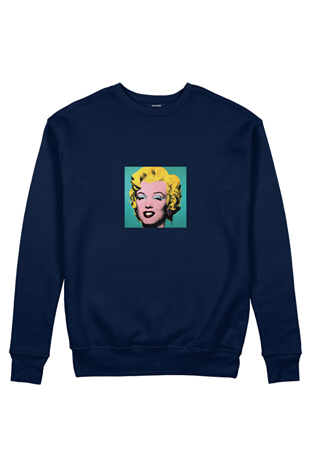 Andy Warhol / Marilyn Monroe Blue Sweatshirt - Navy Blue