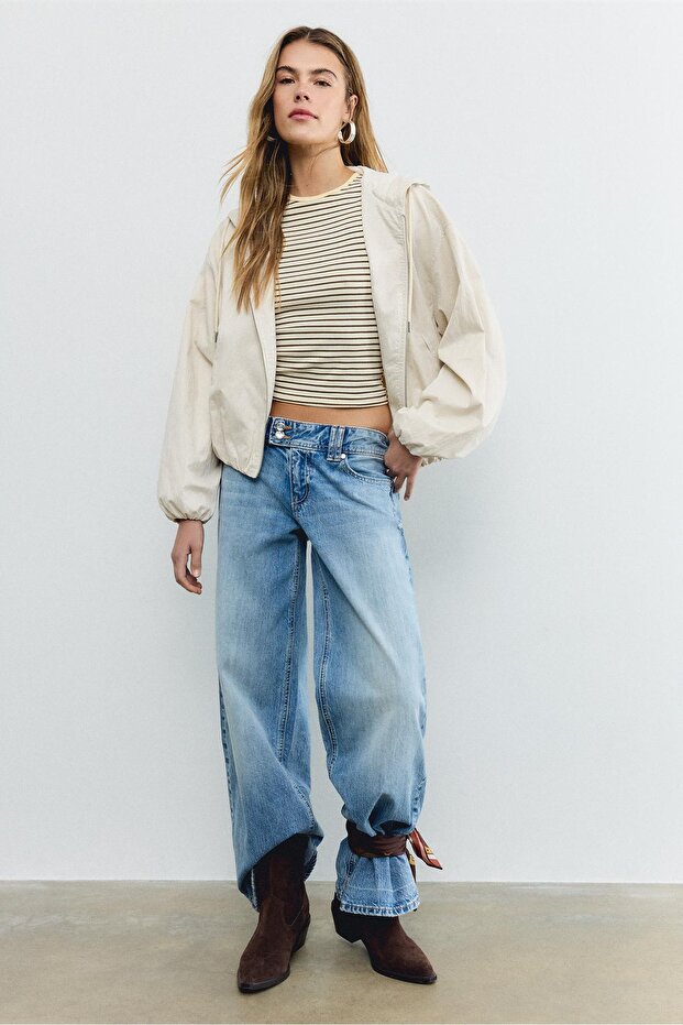 Basic naylon kapüşonlu ceket - 2