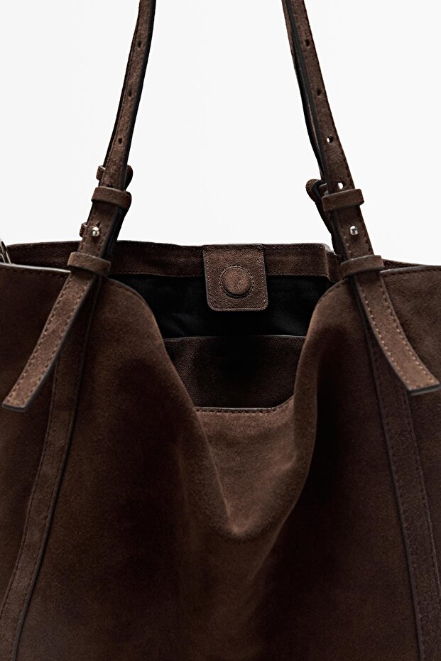 Süet deri tote çanta - 8