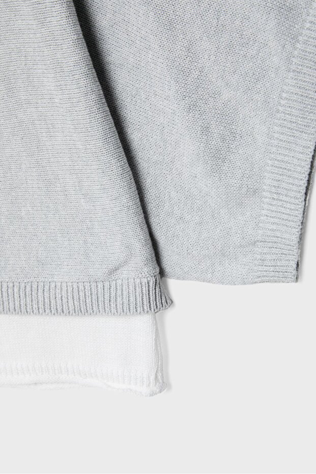 Geniş yaka çift katlı kazak - 8