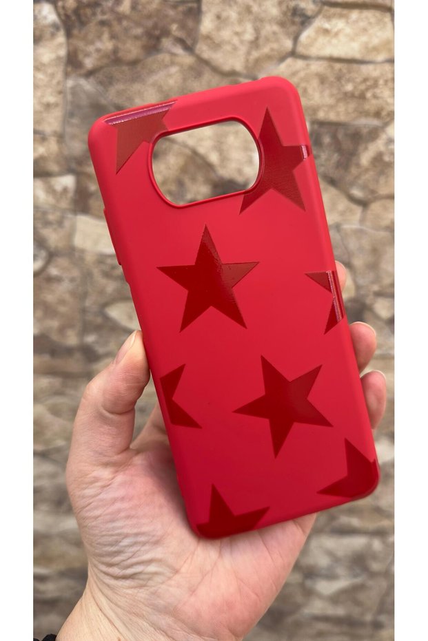 Red Star Silicone Shock-Absorbing Classic Protected Rubber Case Compatible with Poco X3 and X3 Pro
