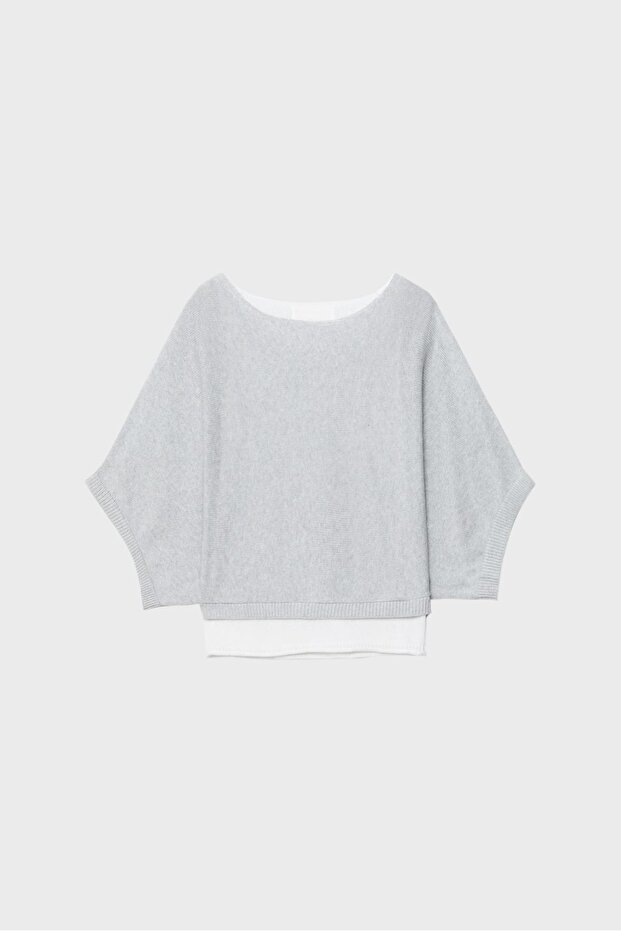 Geniş yaka çift katlı kazak - 7