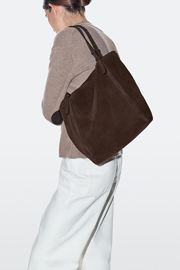 Süet deri tote çanta - 3