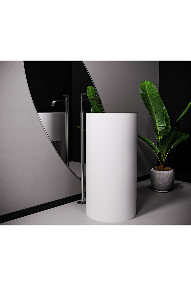 Monoblok Toledo Round Solid Banyo Lavabosu - 2