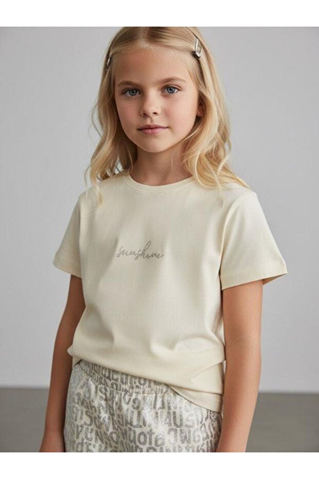 Girl's Sunshine Written Design T-Shirt