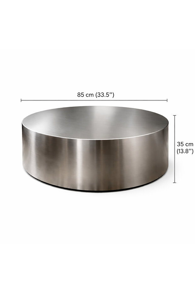 paslanmaz orta sehpa 85 cm çap - 2