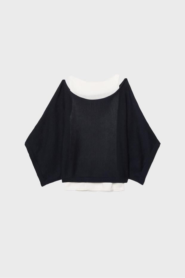 Geniş yaka çift katlı kazak - 7