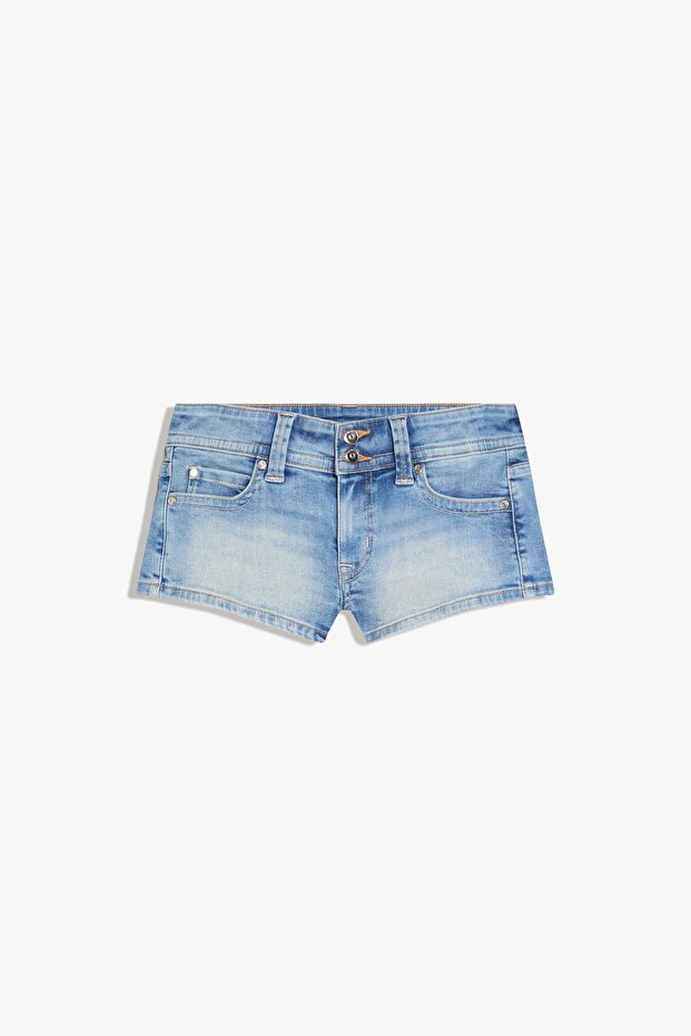 Kısa denim mini şort - 5