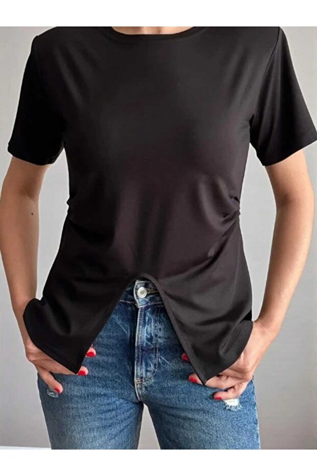 Vatkalı Yan Pilise Detay Basic Bluz - 3