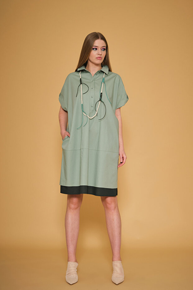 Kolye Aksesuarlı Elbise - 2