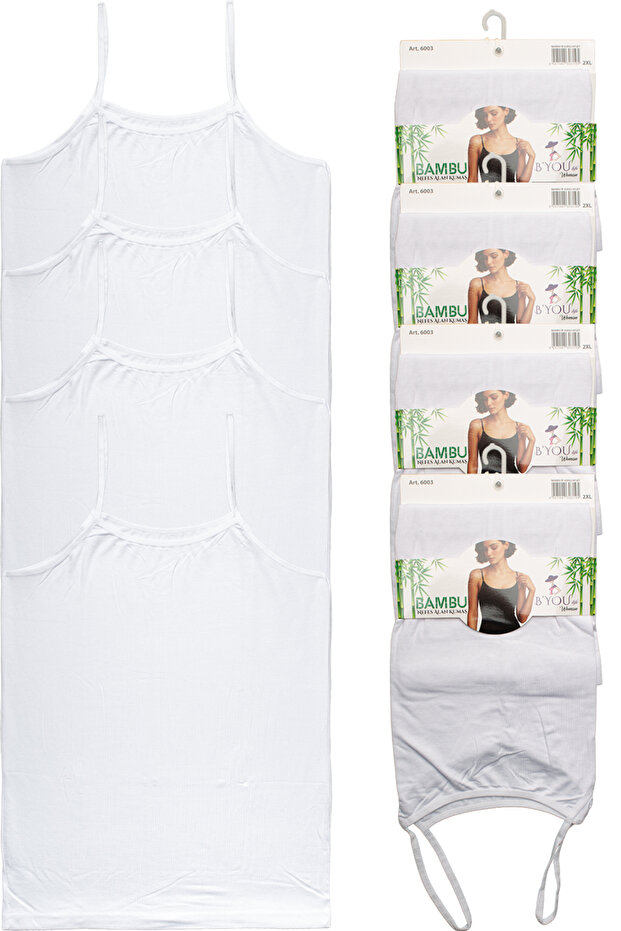 4-Piece Rope Strap L Stretch Fabric Bamboo Women's Tank Top