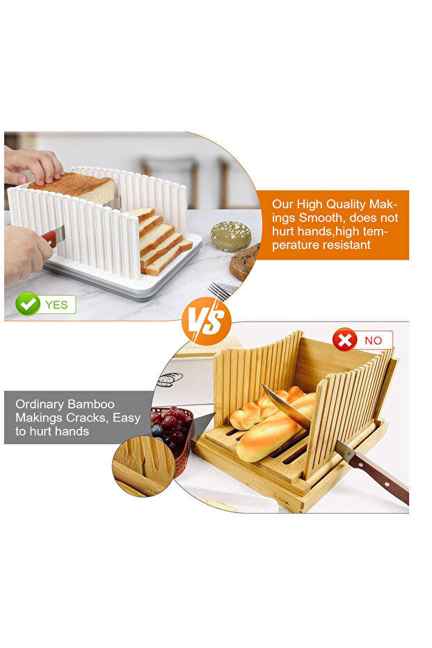 Bread stand with tray and adjustable width slicing guide - 3