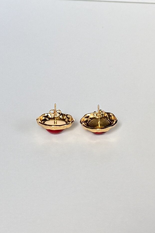 Vintage Ruby Çelik Küpe - 4