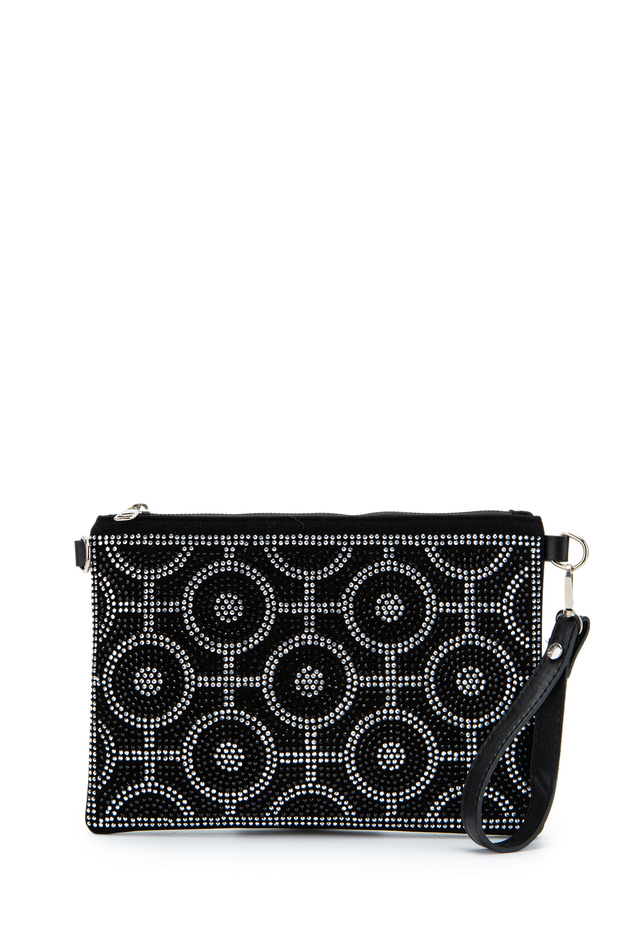 Stone Detailed Clutch Rexie Ring Women's Evening Dress Bag