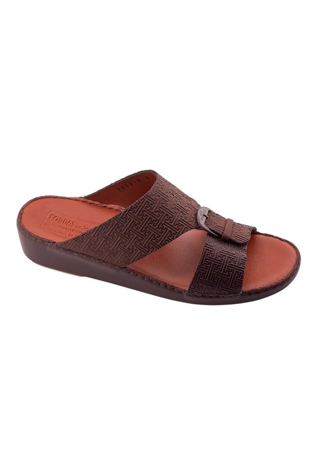 A E T Handmade Arabic Sandals For Men | Outdoor Mens Slippers | Genuine Shamois Leather With Buckle