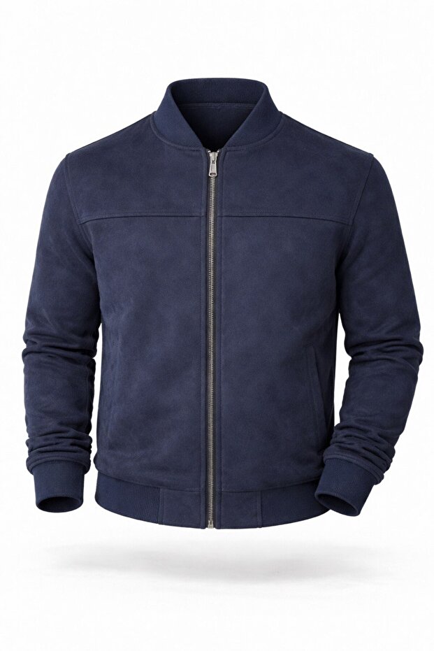 Basic Bomber Kolej Mevsimlik Süet Ceket - 1